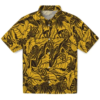 san diego padres monstera layer brown hawaiian shirts best selling
