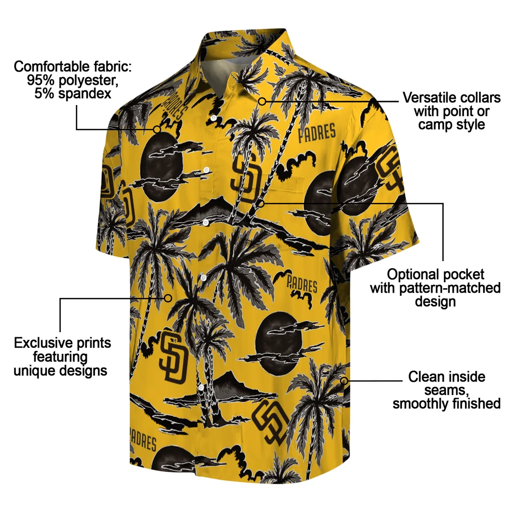 San Diego Padres Hawaiian Shirt - Palm Sunset san diego padres palm sunset hawaiian shirts new arrival