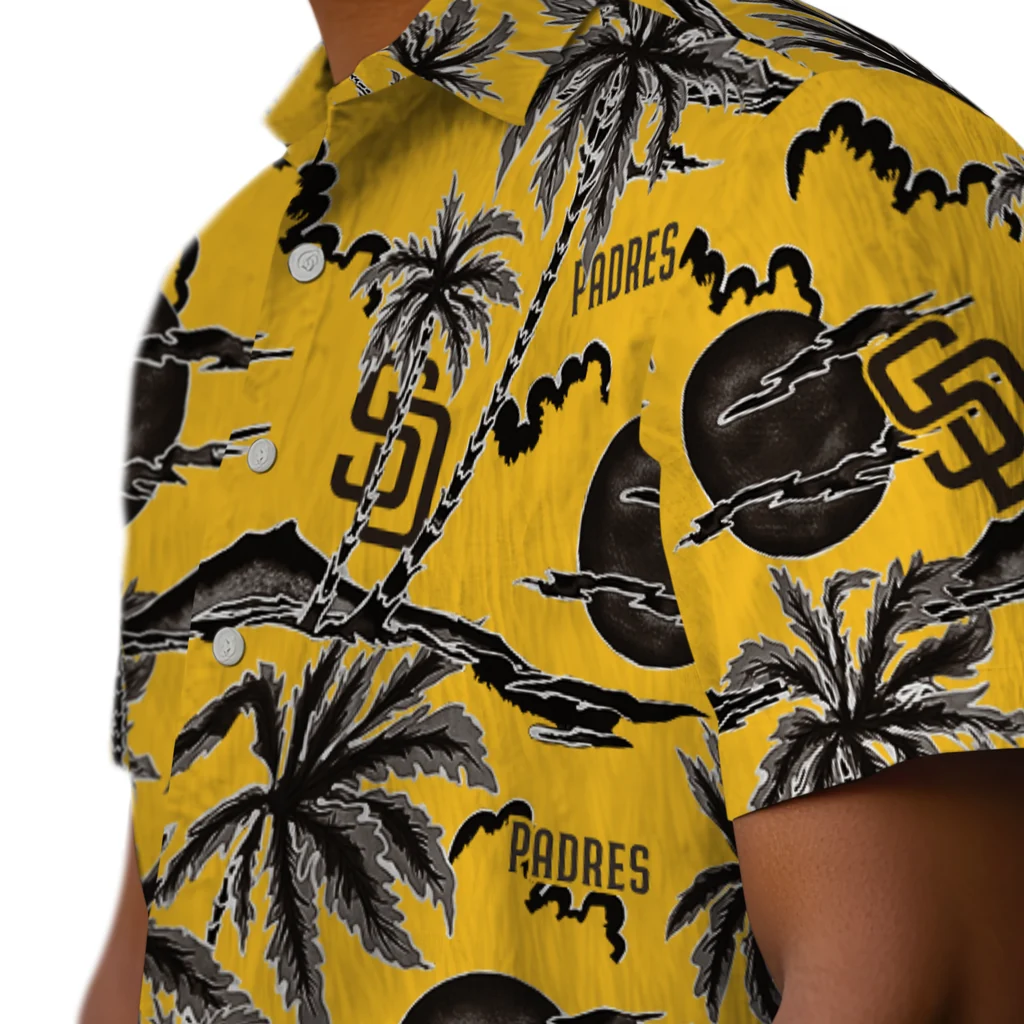 San Diego Padres Hawaiian Shirt - Palm Sunset san diego padres palm sunset hawaiian shirts trendy