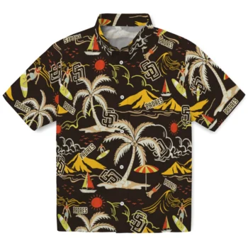 san diego padres palm tree island brown hawaiian shirts best selling