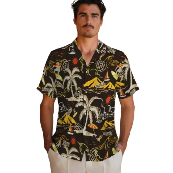 san diego padres palm tree island brown hawaiian shirts fashion forward