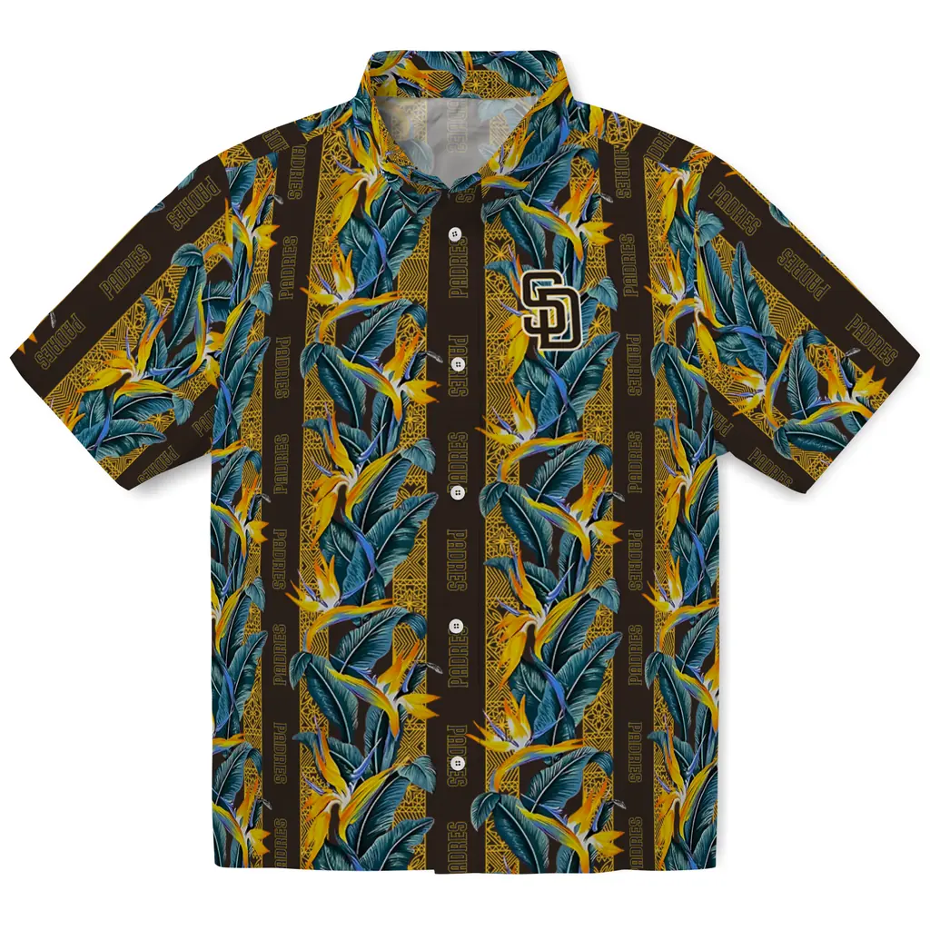 San Diego Padres Hawaiian Shirt - Paradise Vines san diego padres paradise vines brown hawaiian shirts best selling