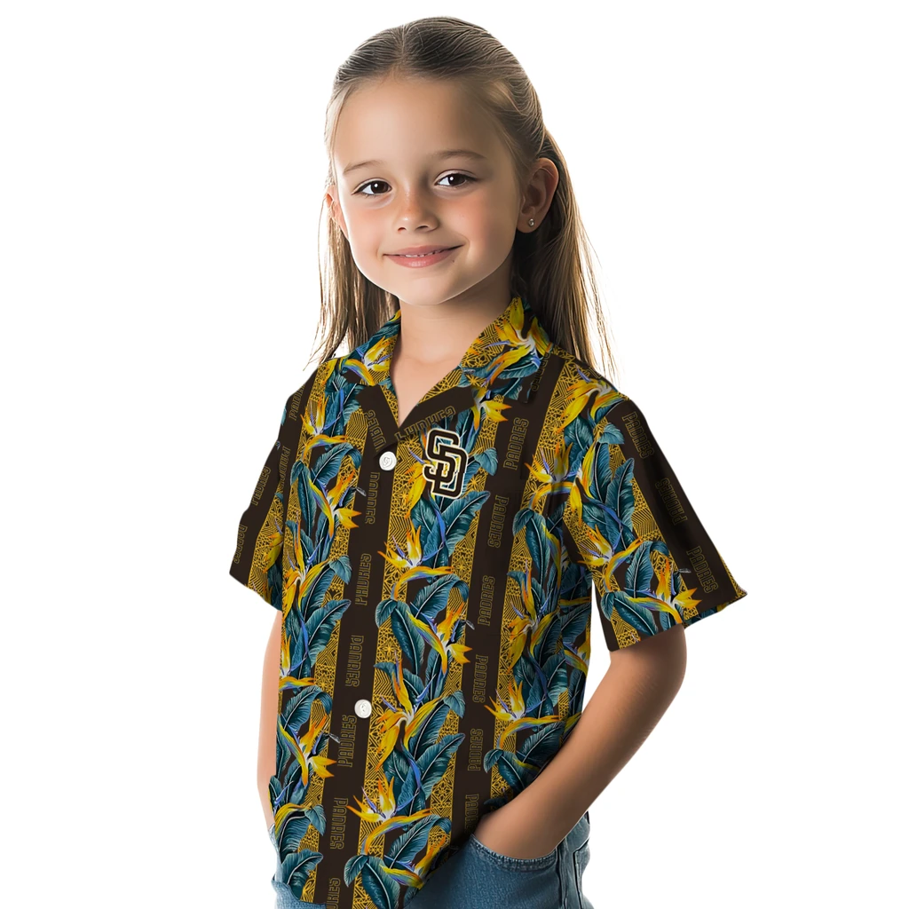 San Diego Padres Hawaiian Shirt - Paradise Vines san diego padres paradise vines brown hawaiian shirts premium grade