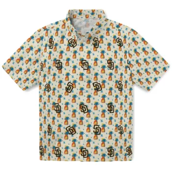 san diego padres pineapple delight beige hawaiian shirts best selling