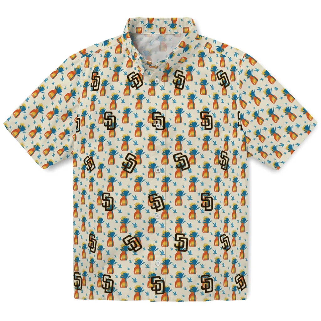 San Diego Padres Hawaiian Shirt - Pineapple Delight san diego padres pineapple delight beige hawaiian shirts best selling