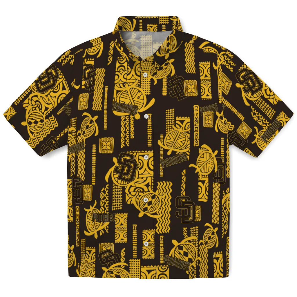 San Diego Padres Hawaiian Shirt - Turtle Lines san diego padres turtle lines brown hawaiian shirts best selling