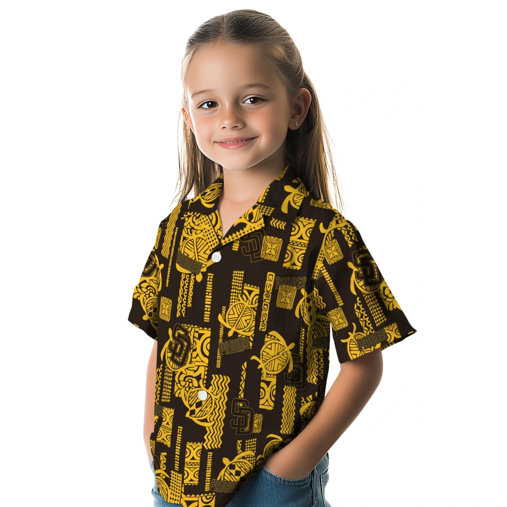 San Diego Padres Hawaiian Shirt - Turtle Lines san diego padres turtle lines brown hawaiian shirts premium grade