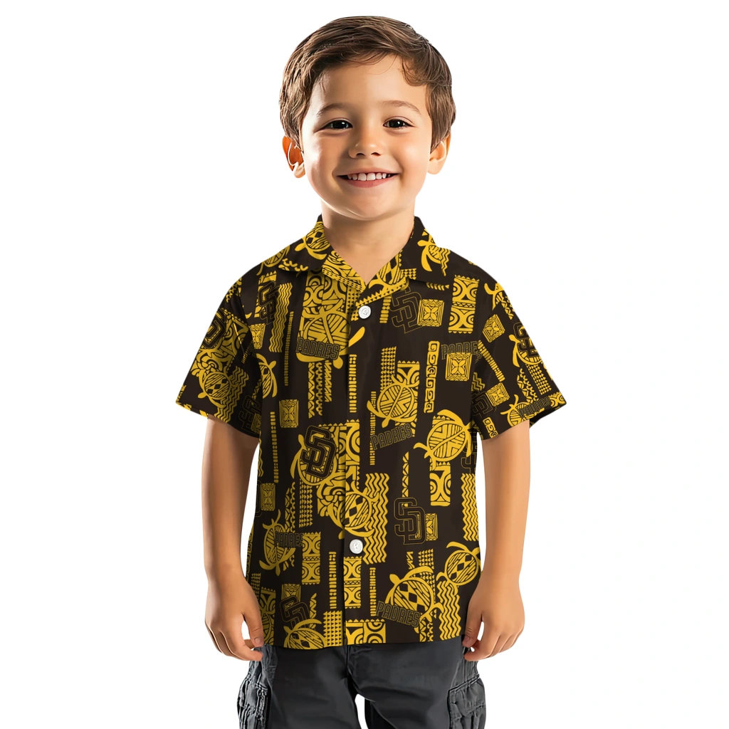 San Diego Padres Hawaiian Shirt - Turtle Lines san diego padres turtle lines brown hawaiian shirts top rated