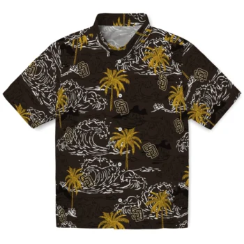 san diego padres wave palm brown hawaiian shirts best selling