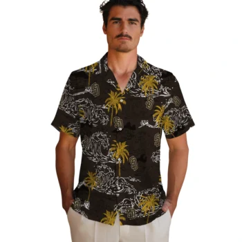 san diego padres wave palm brown hawaiian shirts fashion forward