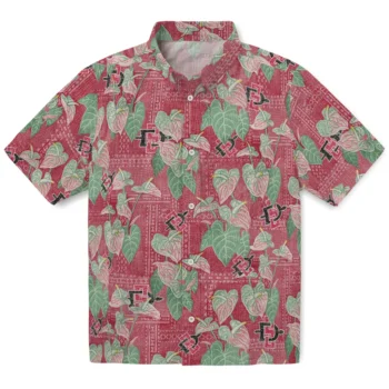 san diego state aztecs anthurium overlay red hawaiian shirts best selling