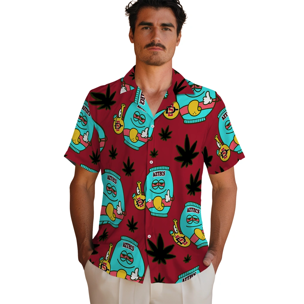 San Diego State Aztecs Hawaiian Shirt - Chill Vibe san diego state aztecs bong smile red hawaiian shirts fashion forward