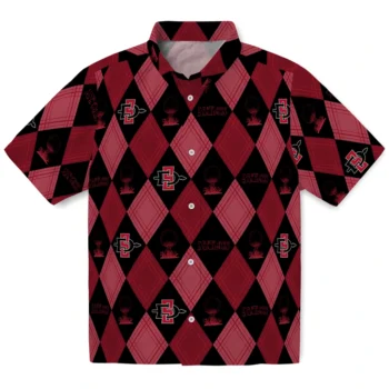 san diego state aztecs balloon plaid red hawaiian shirts best selling