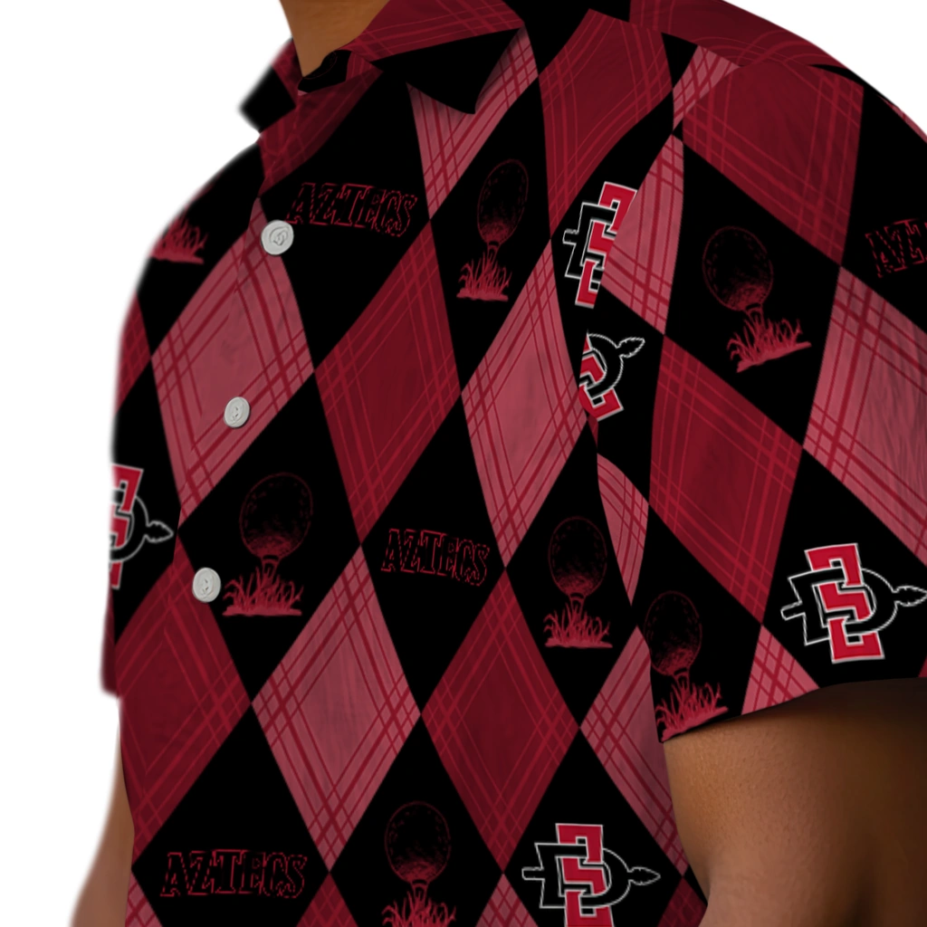 San Diego State Aztecs Hawaiian Shirt - Golfing Plaid san diego state aztecs balloon plaid red hawaiian shirts trendy