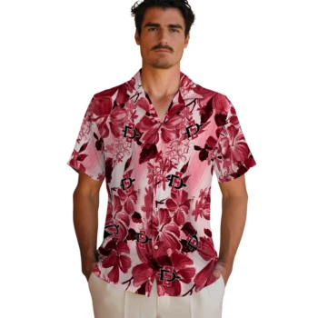 san diego state aztecs hibiscus arrangement red hawaiian shirts fashion forward