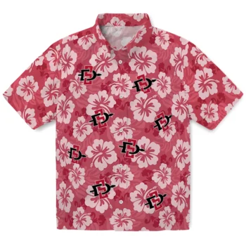 san diego state aztecs hibiscus cluster red hawaiian shirts best selling
