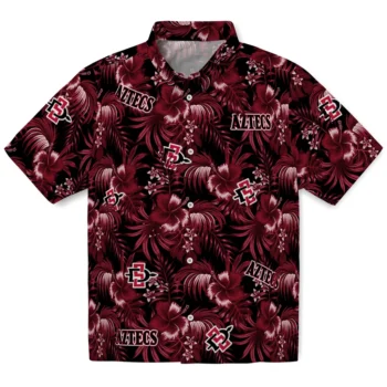 san diego state aztecs hibiscus exotic red hawaiian shirts best selling