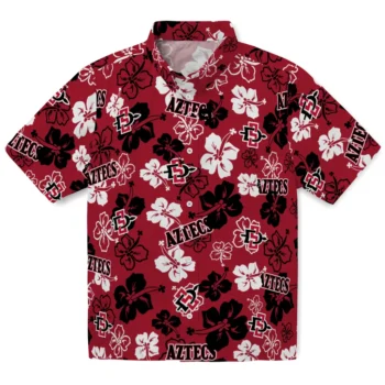 san diego state aztecs hibiscus bloom red hawaiian shirts best selling