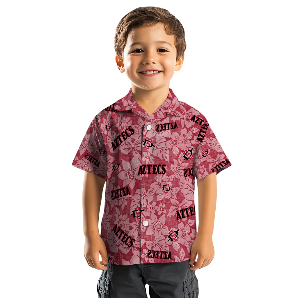 San Diego State Aztecs Hawaiian Shirt - Hibiscus Oasis san diego state aztecs hibiscus oasis red hawaiian shirts top rated
