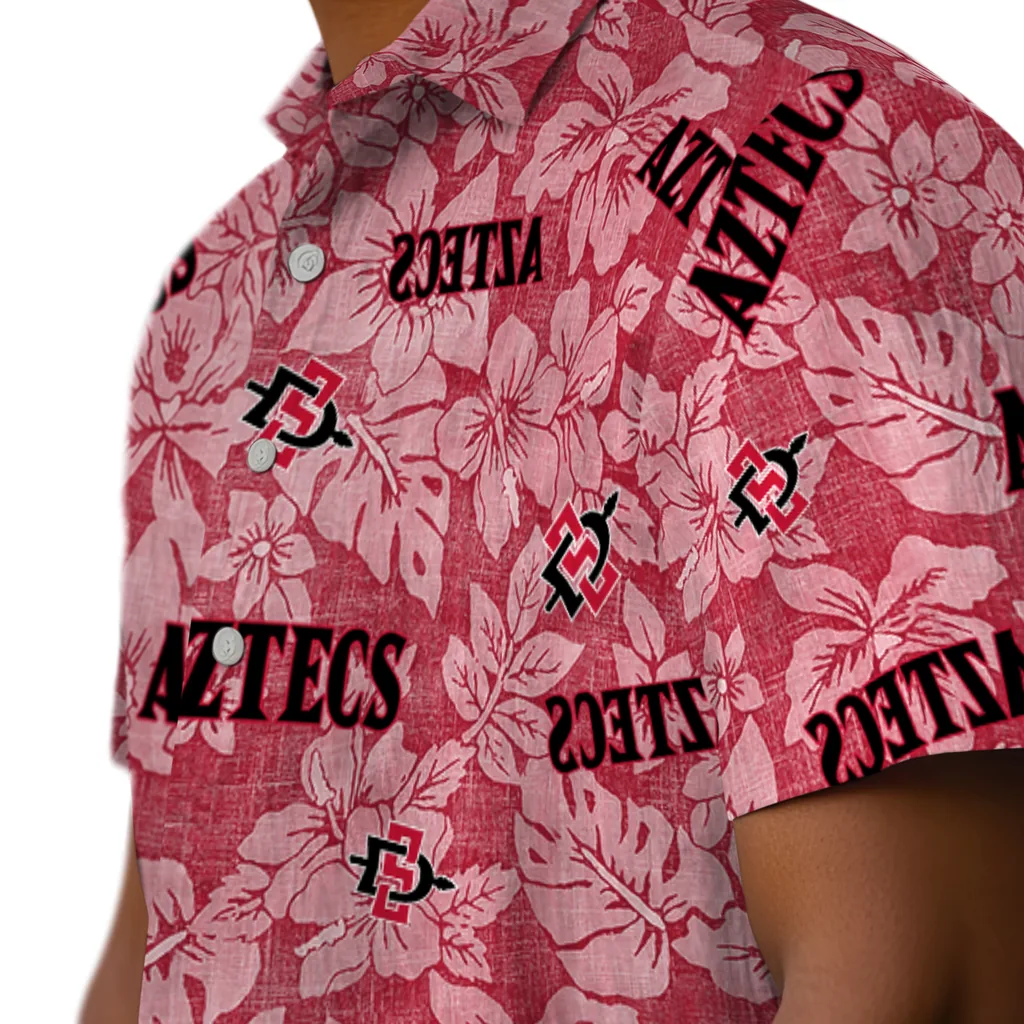 San Diego State Aztecs Hawaiian Shirt - Hibiscus Oasis san diego state aztecs hibiscus oasis red hawaiian shirts trendy