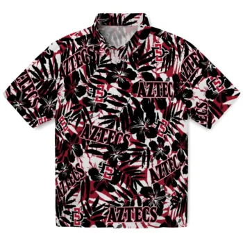 san diego state aztecs hibiscus overlay hawaiian shirts best selling
