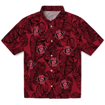 san diego state aztecs leaf outline red hawaiian shirts best selling