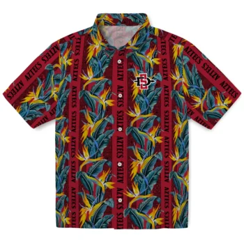 san diego state aztecs paradise vines red hawaiian shirts best selling