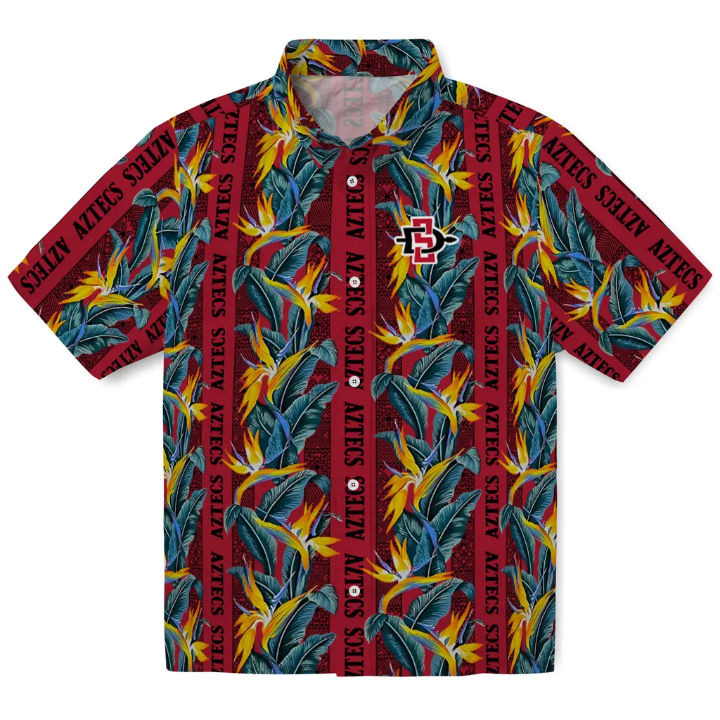 San Diego State Aztecs Hawaiian Shirt - Paradise Vines san diego state aztecs paradise vines red hawaiian shirts best selling