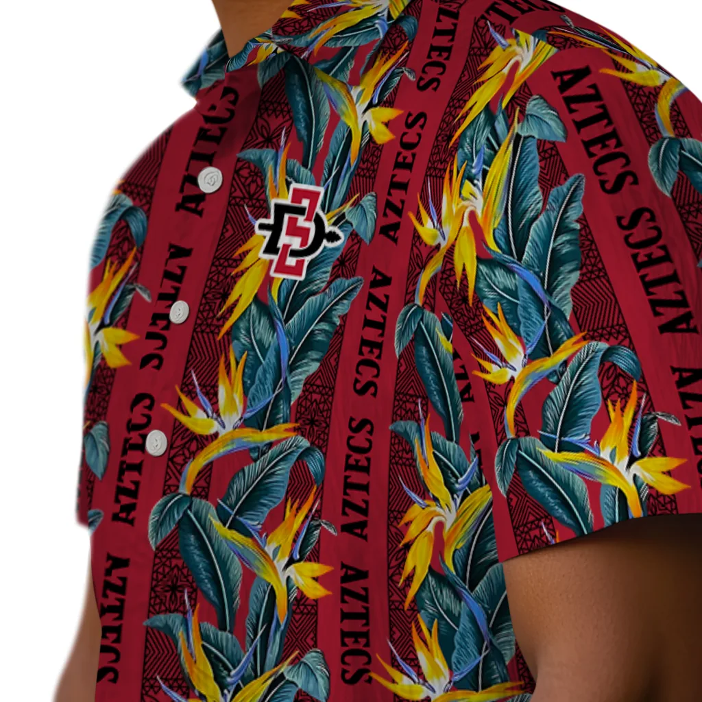 San Diego State Aztecs Hawaiian Shirt - Paradise Vines san diego state aztecs paradise vines red hawaiian shirts trendy