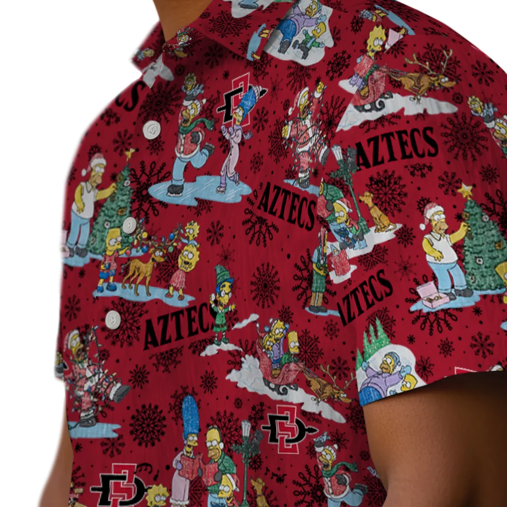 San Diego State Aztecs Hawaiian Shirt - Simpsons Christmas san diego state aztecs simpsons christmas red hawaiian shirts trendy