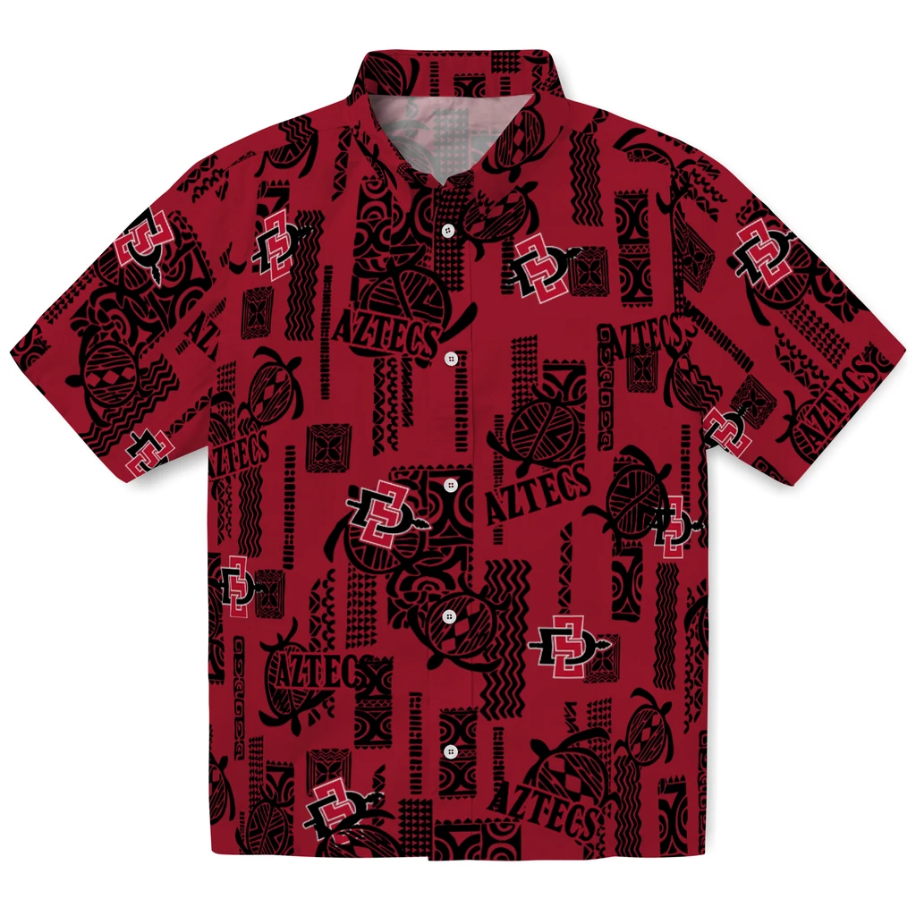 San Diego State Aztecs Hawaiian Shirt - Turtle Lines san diego state aztecs turtle lines red hawaiian shirts best selling