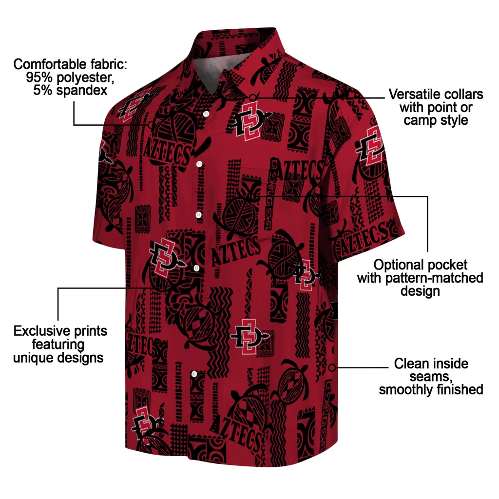 San Diego State Aztecs Hawaiian Shirt - Turtle Lines san diego state aztecs turtle lines red hawaiian shirts new arrival