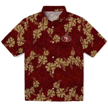 san francisco 49ers hibiscus petals red hawaiian shirts best selling
