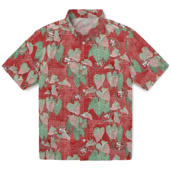 san francisco 49ers anthurium overlay red hawaiian shirts best selling