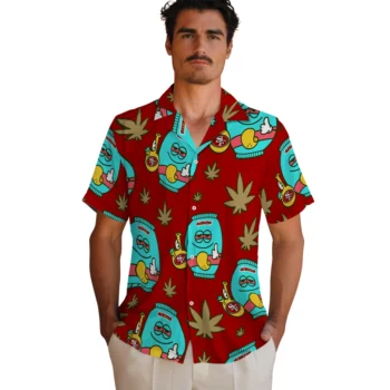 san francisco 49ers bong smile red hawaiian shirts fashion forward