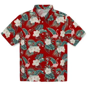 san francisco 49ers flamingo palms red hawaiian shirts best selling