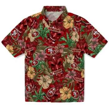 san francisco 49ers tiki jungle red hawaiian shirts best selling
