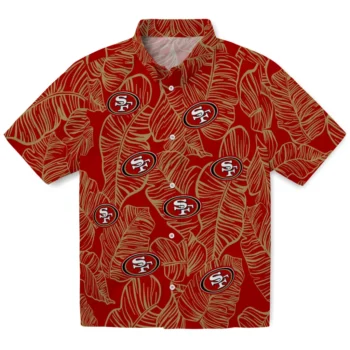 san francisco 49ers leaf outline red hawaiian shirts best selling