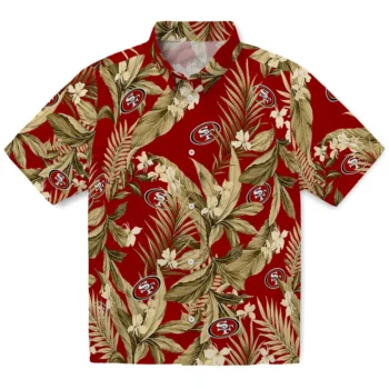 san francisco 49ers palm leaves red hawaiian shirts best selling