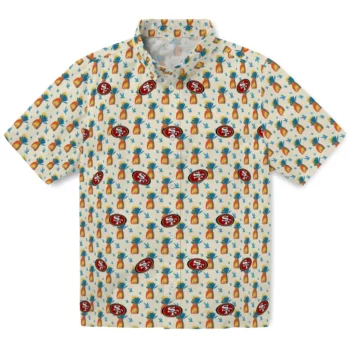 san francisco 49ers pineapple delight beige hawaiian shirts best selling