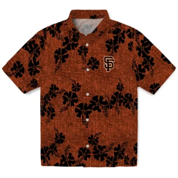san francisco giants hibiscus petals orange hawaiian shirts best selling