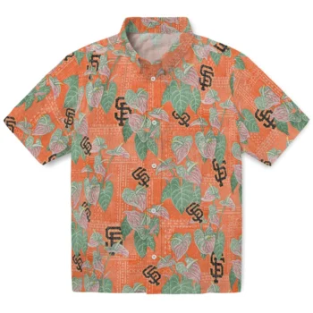 san francisco giants anthurium overlay orange hawaiian shirts best selling