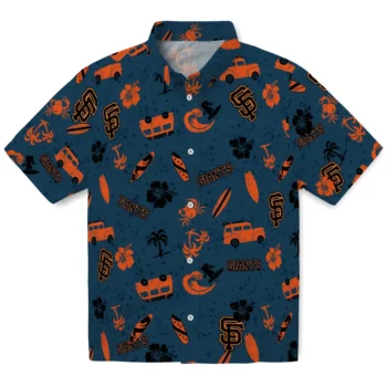 san francisco giants beach vibe navy hawaiian shirts best selling