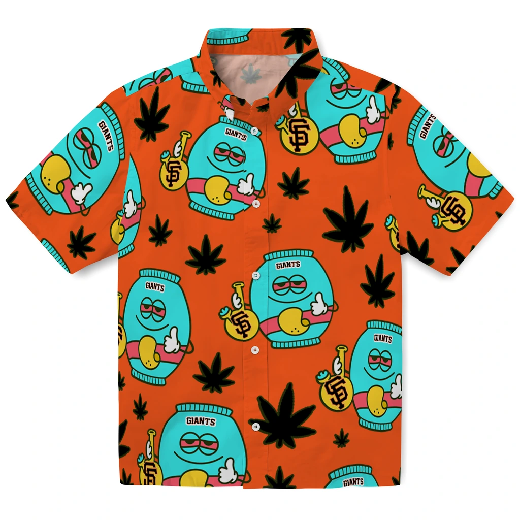 San Francisco Giants Hawaiian Shirt - Chill Vibe san francisco giants bong smile orange hawaiian shirts best selling