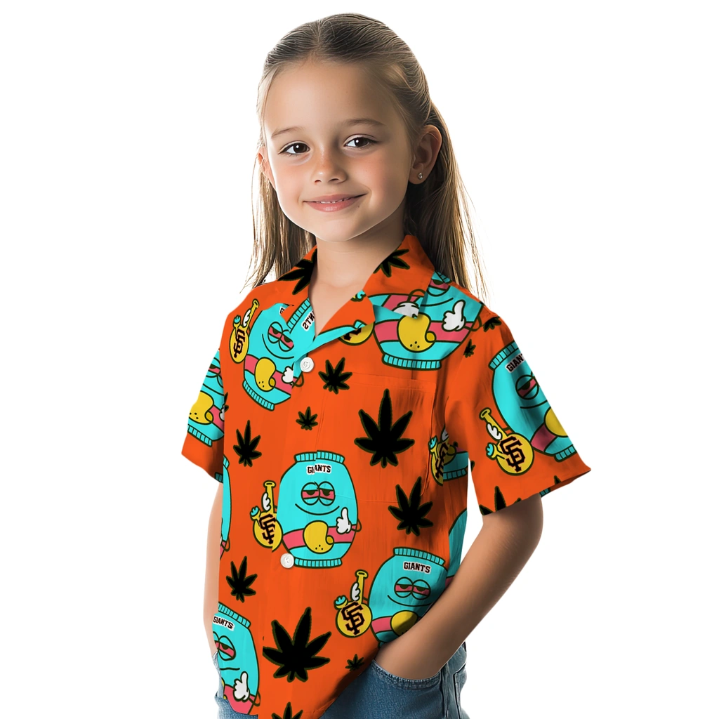 San Francisco Giants Hawaiian Shirt - Chill Vibe san francisco giants bong smile orange hawaiian shirts premium grade