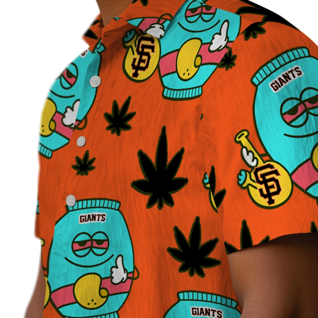 San Francisco Giants Hawaiian Shirt - Chill Vibe san francisco giants bong smile orange hawaiian shirts trendy