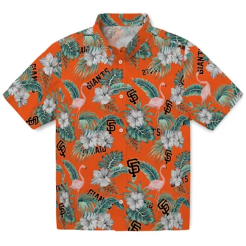 san francisco giants flamingo palms orange hawaiian shirts best selling
