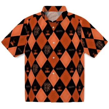 san francisco giants balloon plaid orange hawaiian shirts best selling
