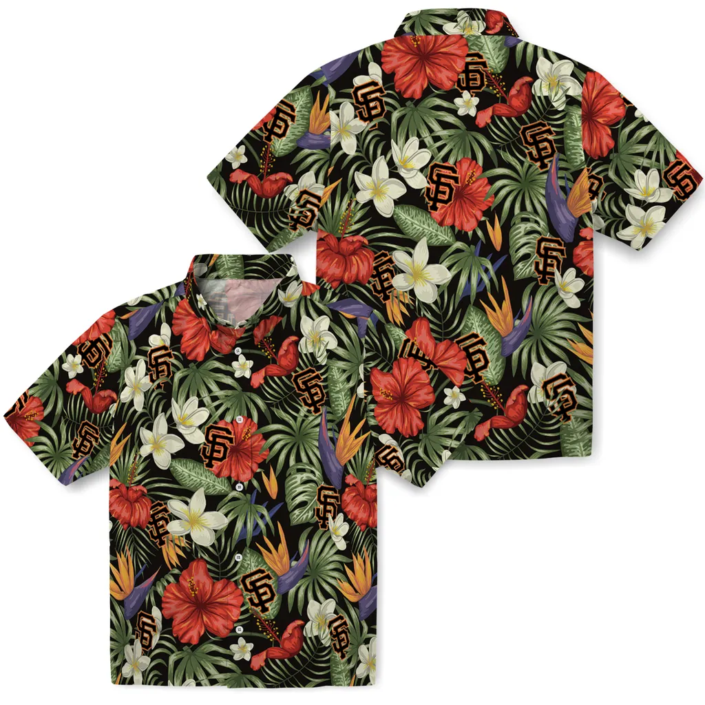 San Francisco Giants Hawaiian Shirt - Hawaii Floral Hibiscus san francisco giants hibiscus bird hawaiian shirts high quality