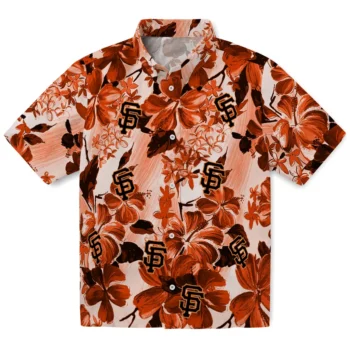 san francisco giants hibiscus arrangement orange hawaiian shirts best selling